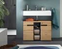 WELLTIME REHAT Waschbeckenunterschrank 80 cm Grau Eiche Soft-Close Bild 1