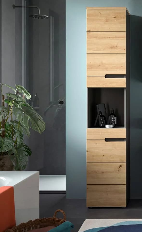 WELLTIME Hochschrank REHAT 2 Türen Soft-Close Holzoptik
