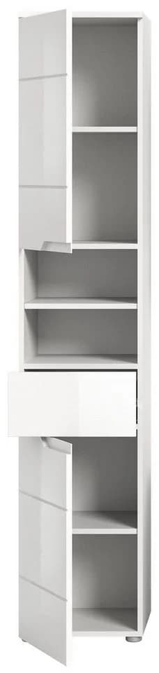 Welltime Hochschrank CAPRI Weiß Hochglanz mit Soft-Close - Bild 3