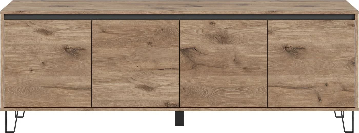Home Affaire Lowboard Baltic 184cm 4 Türen Holzoptik Grau - Bild 4