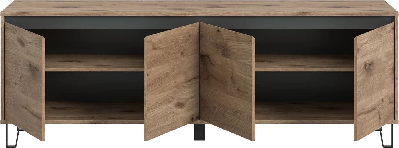 Home Affaire Lowboard Baltic 184cm 4 Türen Holzoptik Grau - Bild 5