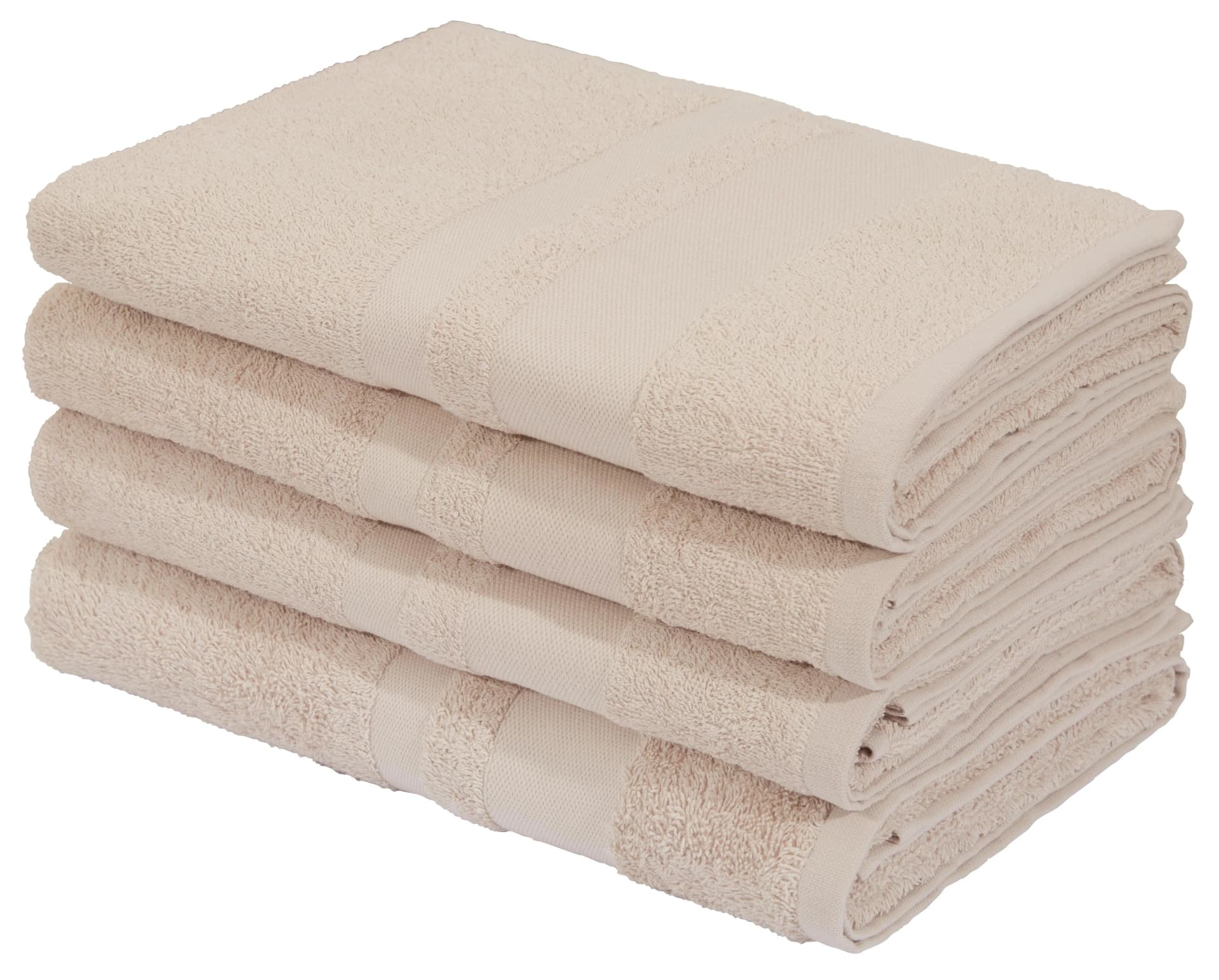 OTTO HOME Duschtücher Set 4-tlg. Creme 70x140cm Baumwolle