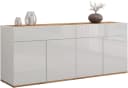 OTTO HOME Sideboard Garda 4 Türen Weiß Hochglanz Eiche wotan Bild 1