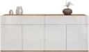OTTO HOME Sideboard Garda 4 Türen Weiß Hochglanz Eiche wotan Bild 4
