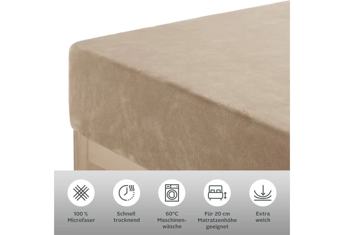 OTTO HOME Bettlaken Desner3 Beige Microfaser Rundumgummizug - Bild 3