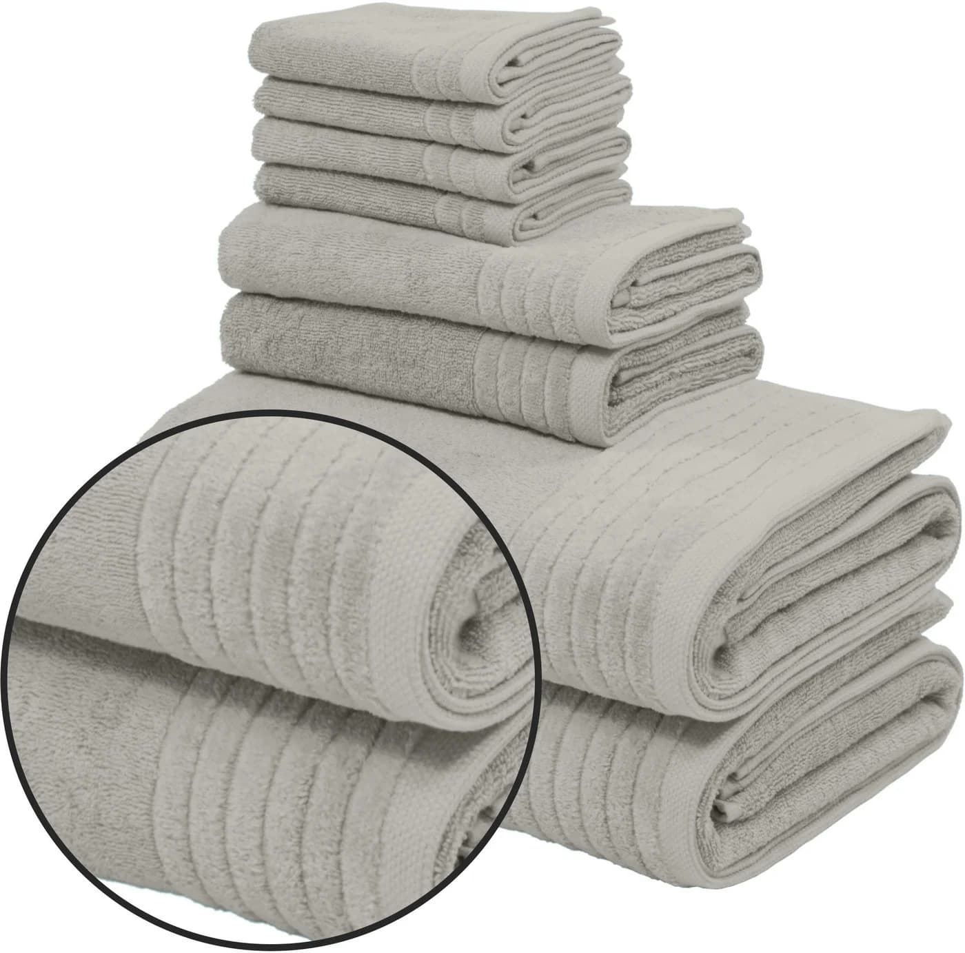 OTTO HOME Handtuch Set Sanremo Premium Grau 8-tlg. Frottier 600g/m² - Bild 2