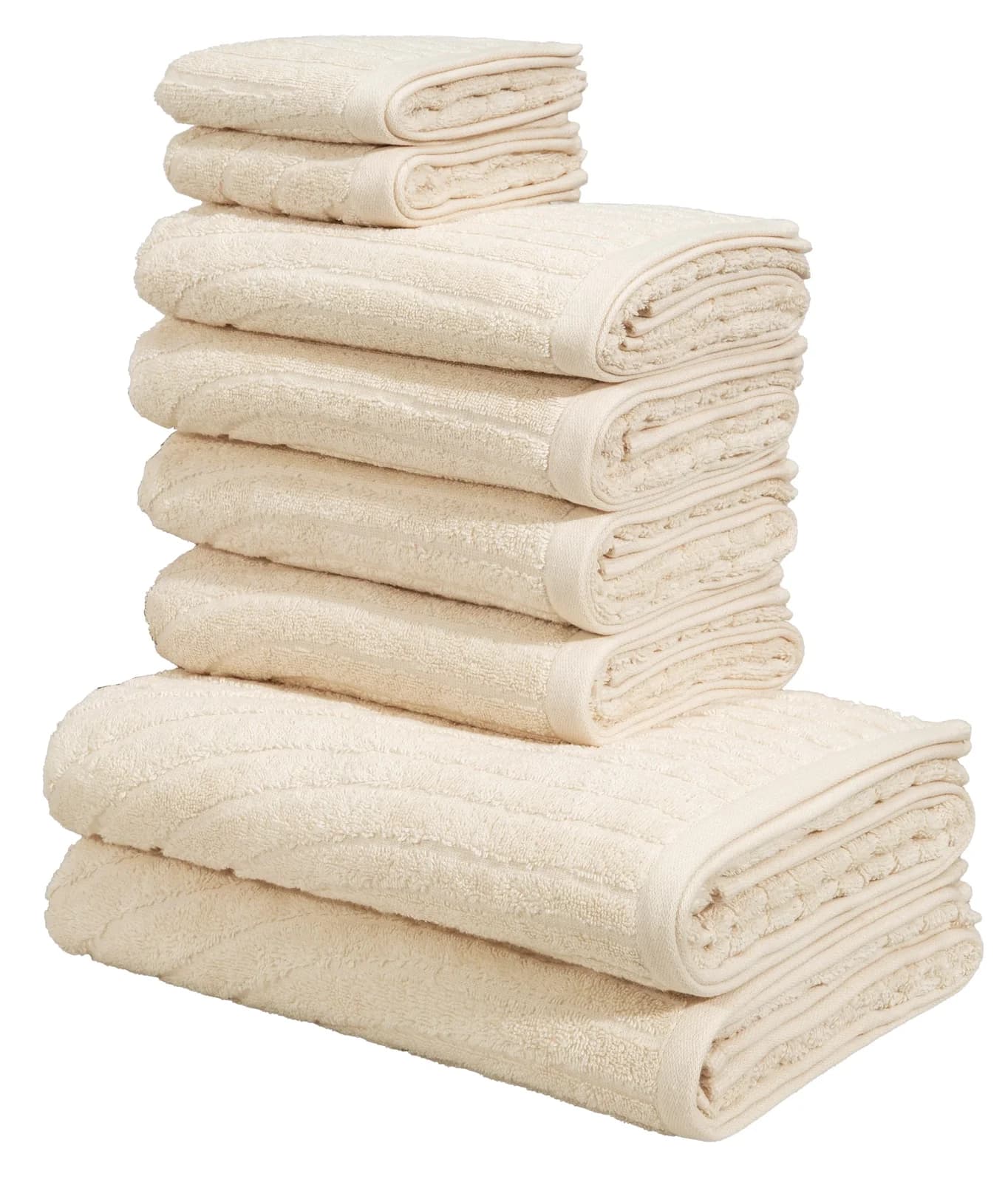 OTTO HOME Handtuchset Ognon 8-tlg. Beige 100% Baumwolle Frottier