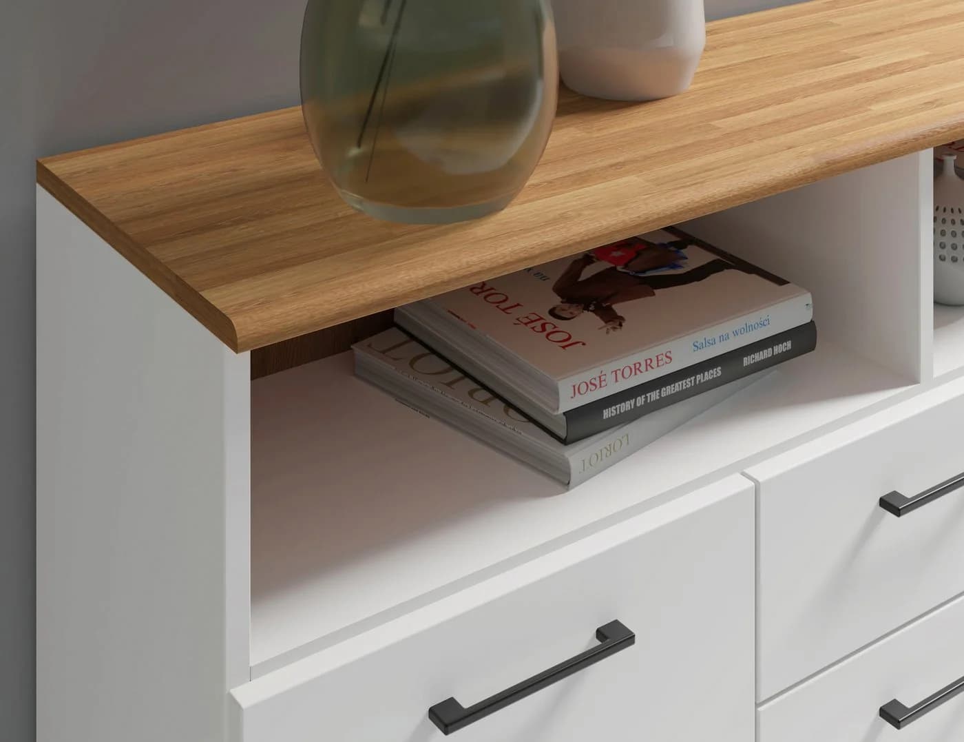 OTTO HOME Sideboard Ribe Weiß Eiche 130cm - Bild 5