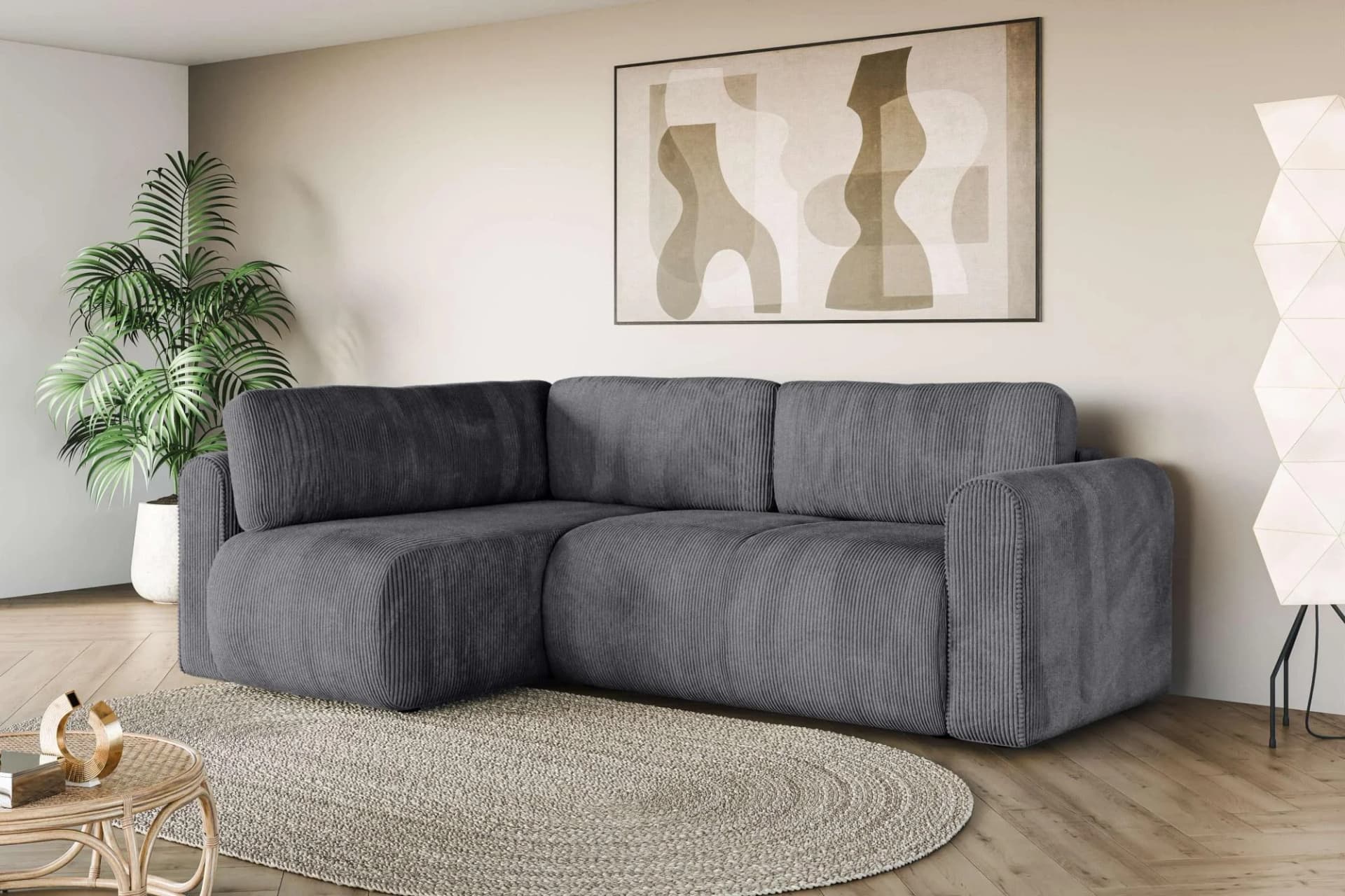 OTTO HOME Ecksofa Zacharia Grau mit Ottomane