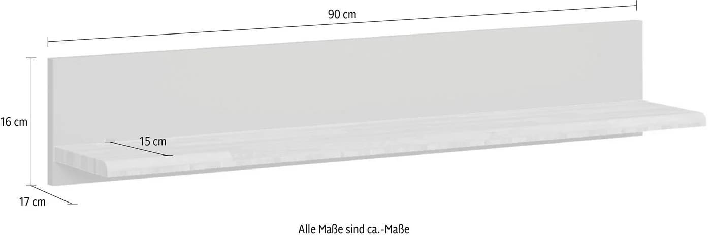 Home affaire Wandregal Ribe, 2er Set, teilmassiv mit massiver Ablagefläche, Breite: je 90 cm - Bild 4