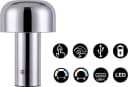 OTTO HOME LED Tischleuchte Ronno Chrom Dimmbar Farbwechsel USB-C Akku Bild 2