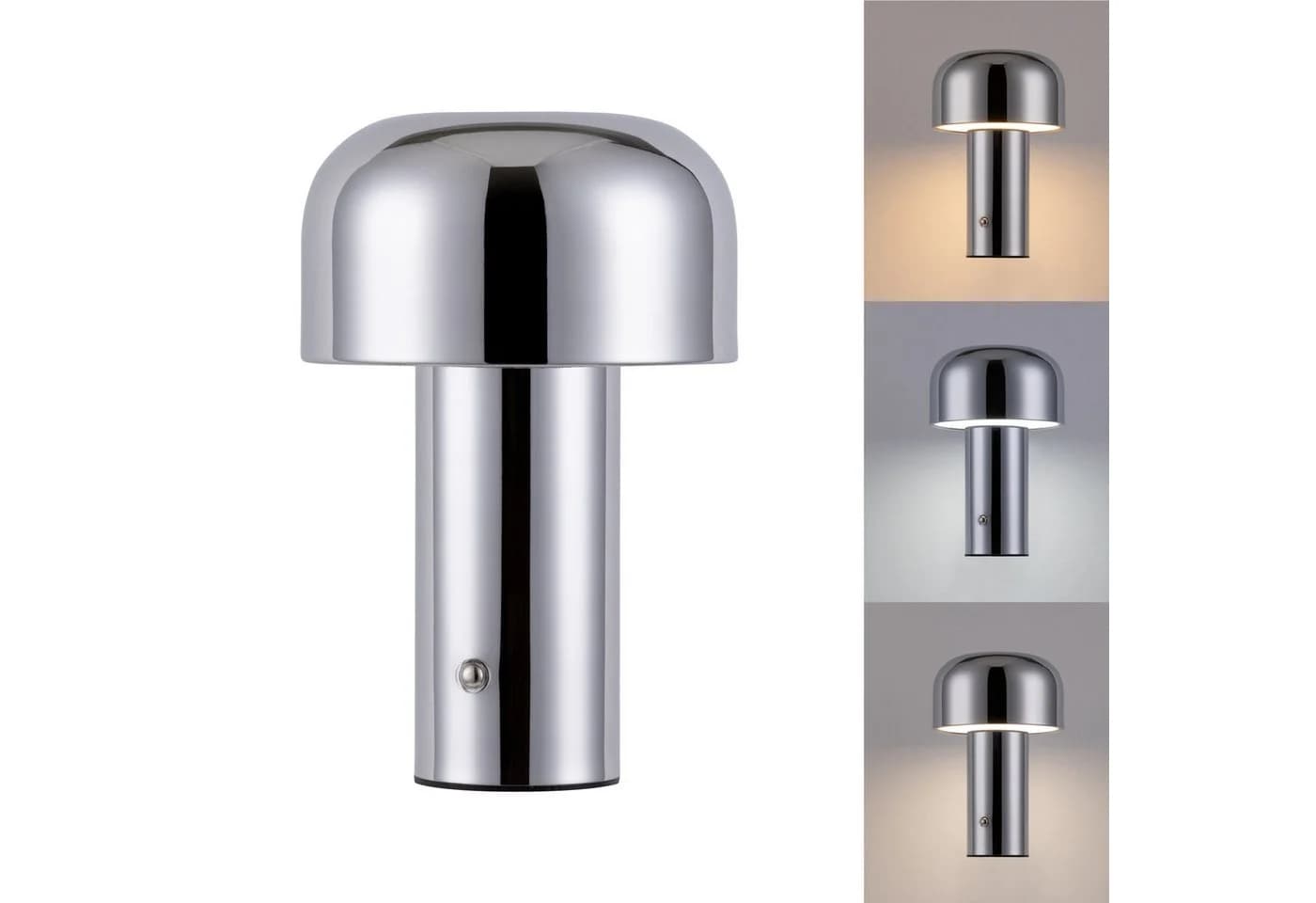 OTTO HOME LED Tischleuchte Ronno Chrom Dimmbar Farbwechsel USB-C Akku - Bild 4