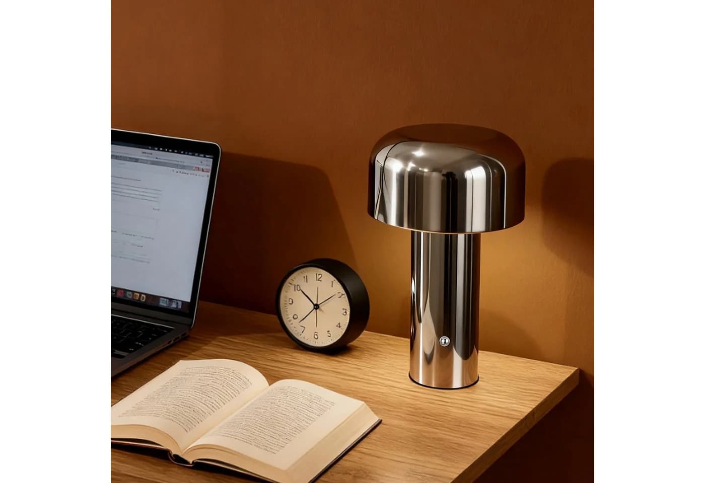 OTTO HOME LED Tischleuchte Ronno Chrom Dimmbar Farbwechsel USB-C Akku - Bild 5