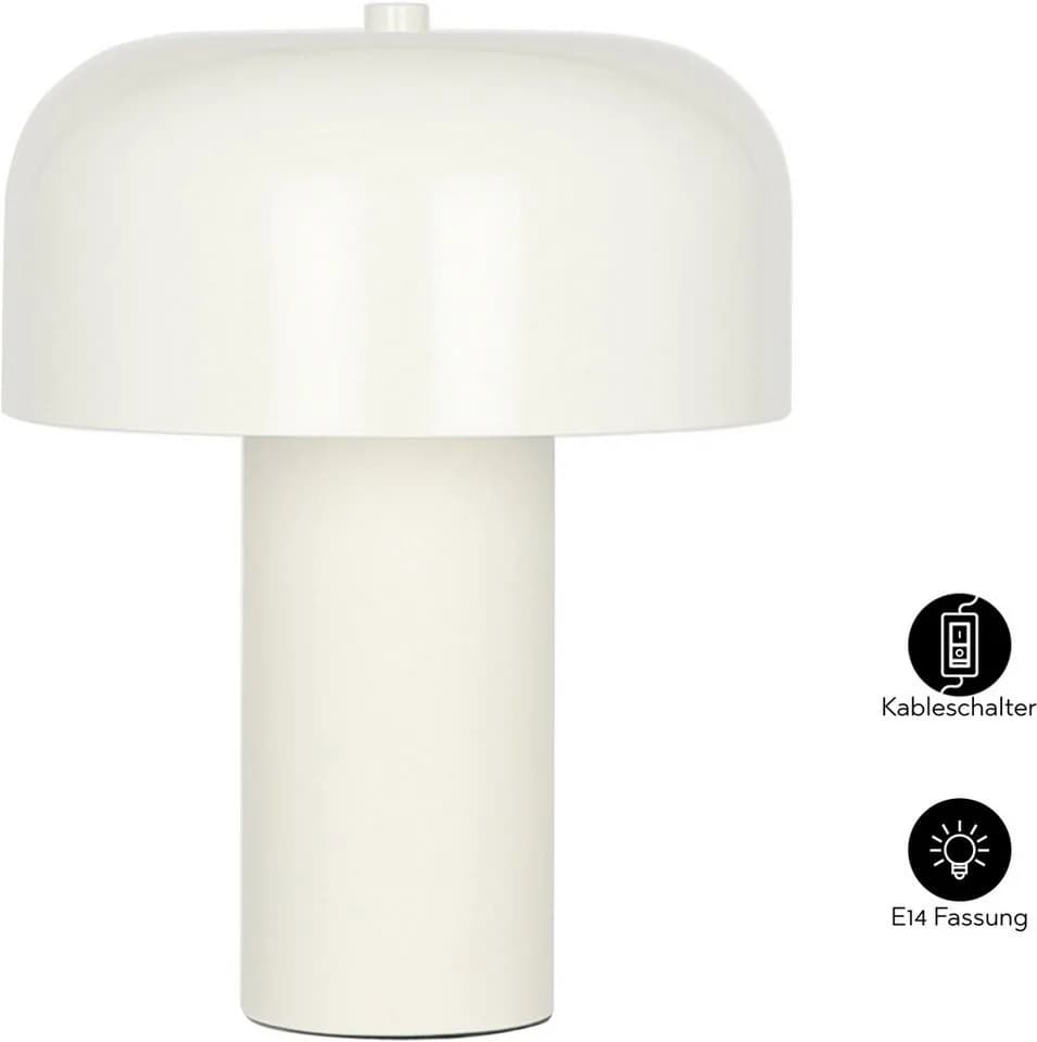 OTTO HOME Tischleuchte Jorre Pilzlampe Cremefarben