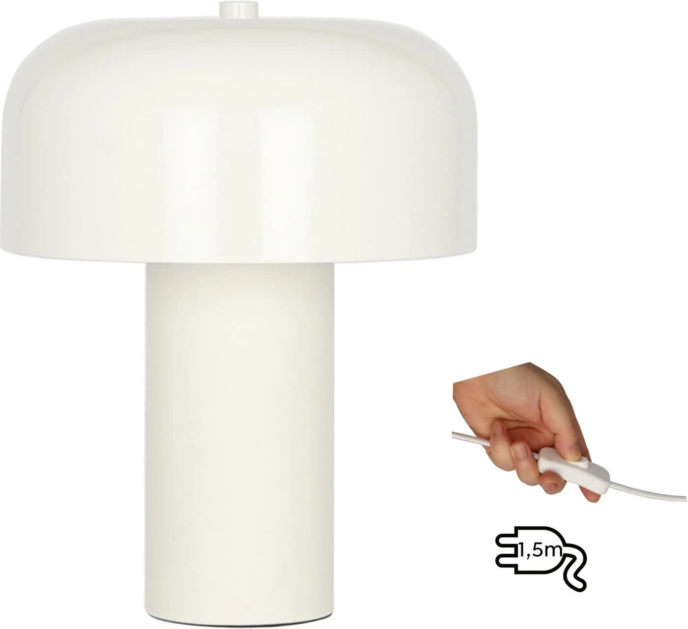 OTTO HOME Tischleuchte Jorre Pilzlampe Cremefarben - Bild 4