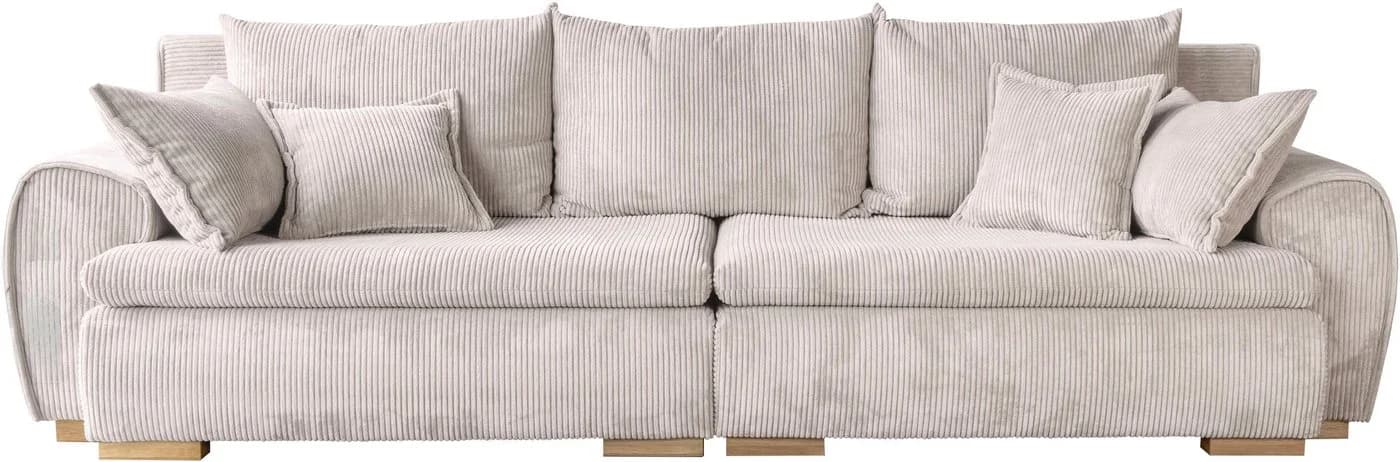 HOME AFFAIRE Big-Sofa Katja Beige Cord 4-Sitzer
