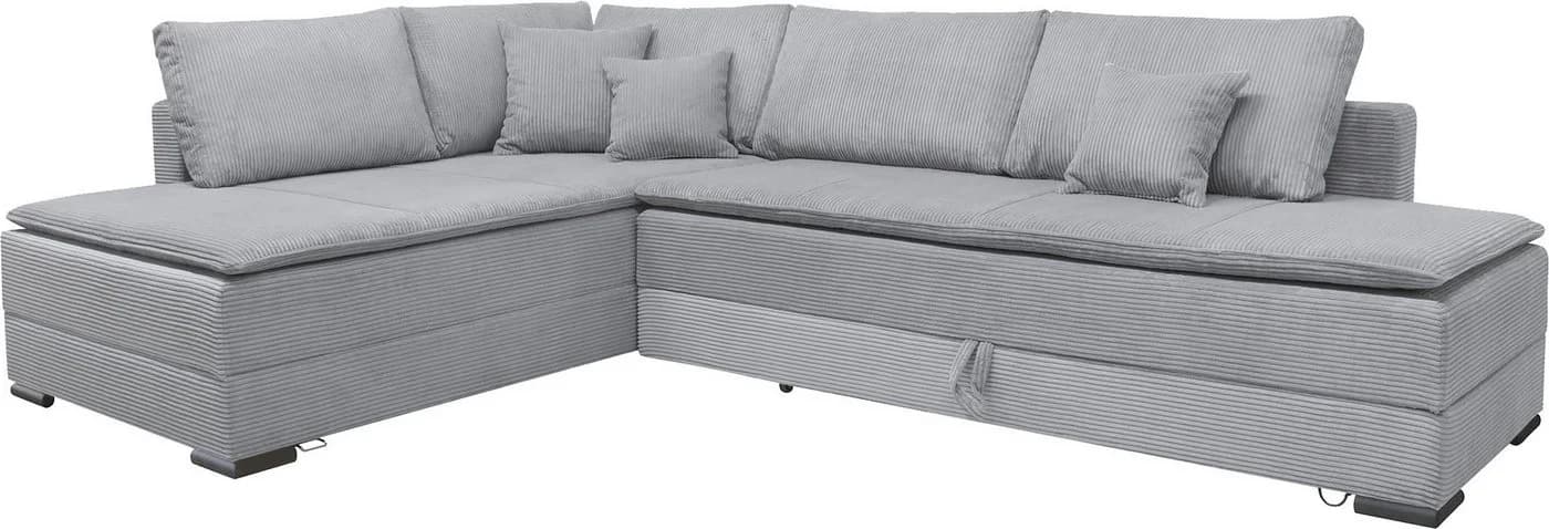 HOME AFFAIRE Ecksofa Night & Day L-Form mit Schlaffunktion Cord hellgrau