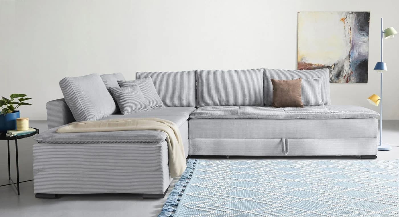 HOME AFFAIRE Ecksofa Night & Day L-Form mit Schlaffunktion Cord hellgrau - Bild 2