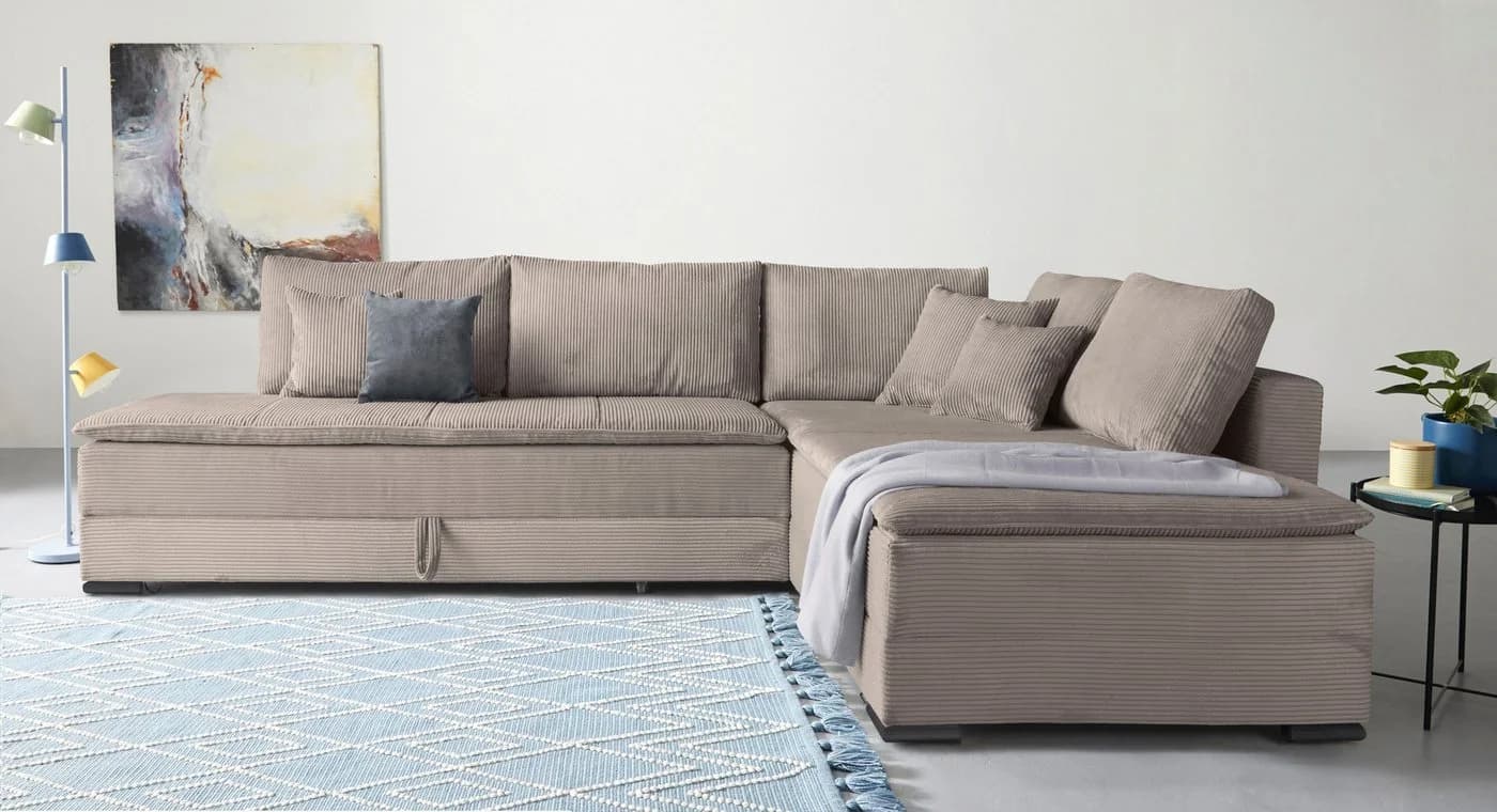 HOME AFFAIRE Night & Day Ecksofa L-Form Grau Taupe mit Schlaffunktion - Bild 2