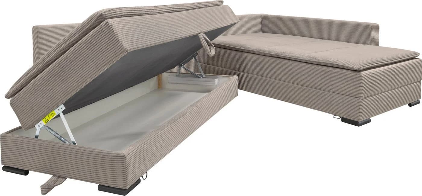 HOME AFFAIRE Night & Day Ecksofa L-Form Grau Taupe mit Schlaffunktion - Bild 5