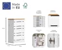 HOME AFFAIRE Hängeschrank JOSIE Weiß Honig Massivholz Bild 3