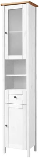 WELLTIME Hochschrank Sylt Weiß Honig Massivholz Bild 2