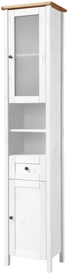WELLTIME Hochschrank Sylt Weiß Honig Massivholz - Bild 2