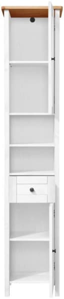 WELLTIME Hochschrank Sylt Weiß Honig Massivholz Bild 4