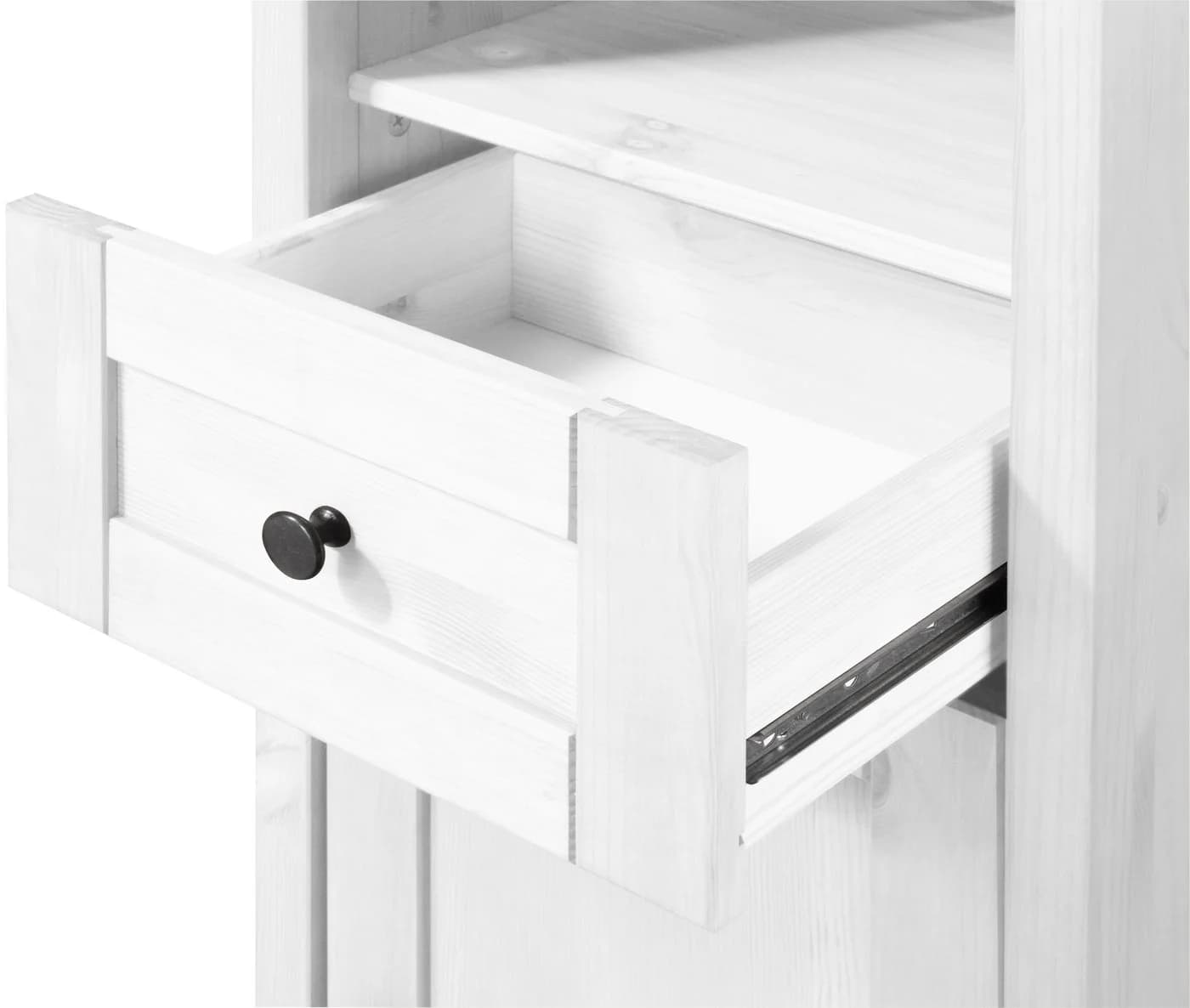 WELLTIME Hochschrank Sylt Weiß Honig Massivholz - Bild 5