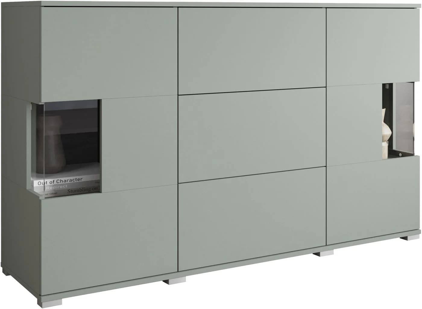 OTTO HOME Sideboard Kenia Salbei mit Schubladen und Glastüren