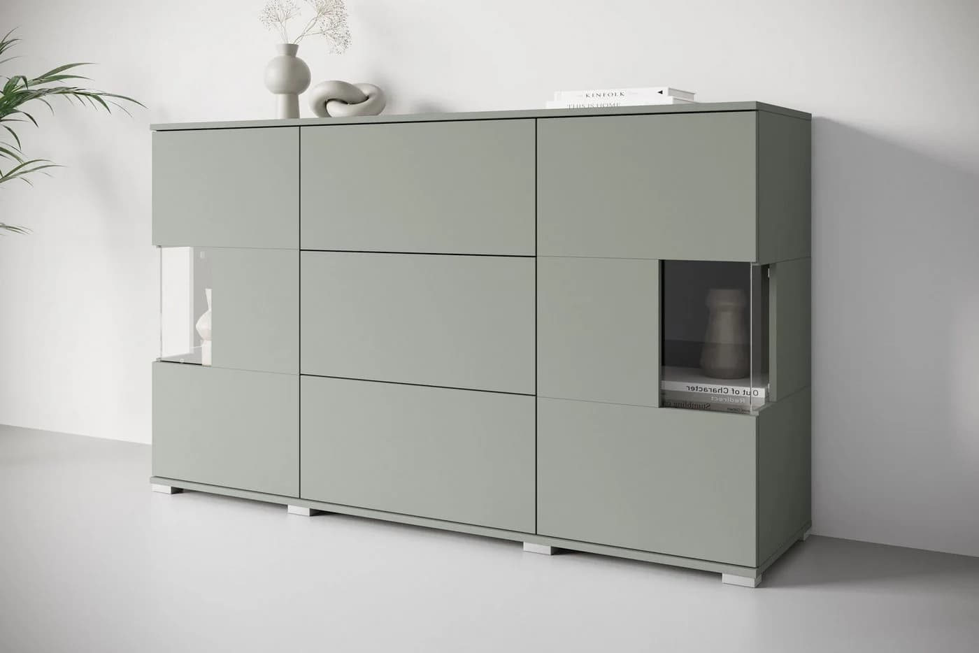 OTTO HOME Sideboard Kenia Salbei mit Schubladen und Glastüren - Bild 2