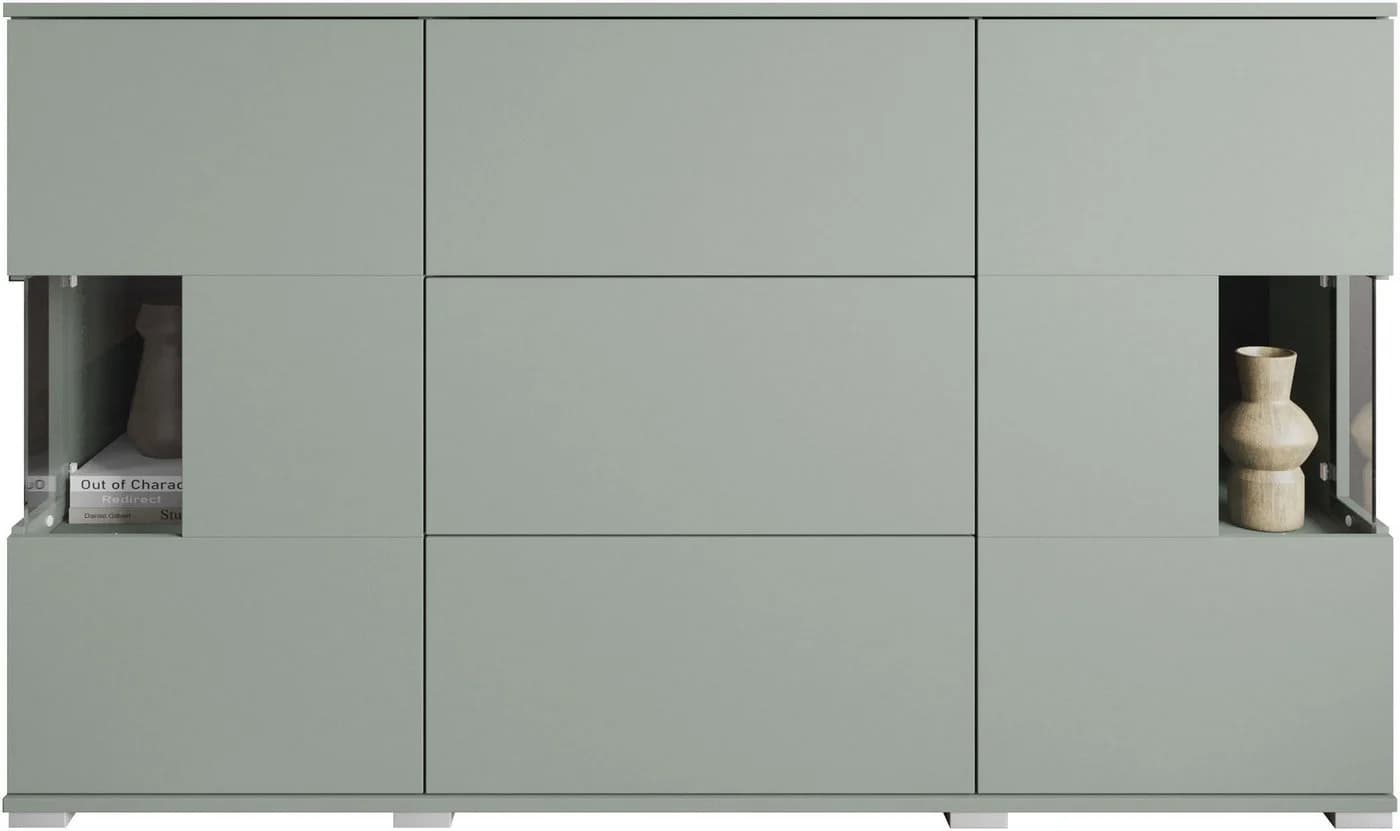 OTTO HOME Sideboard Kenia Salbei mit Schubladen und Glastüren - Bild 4