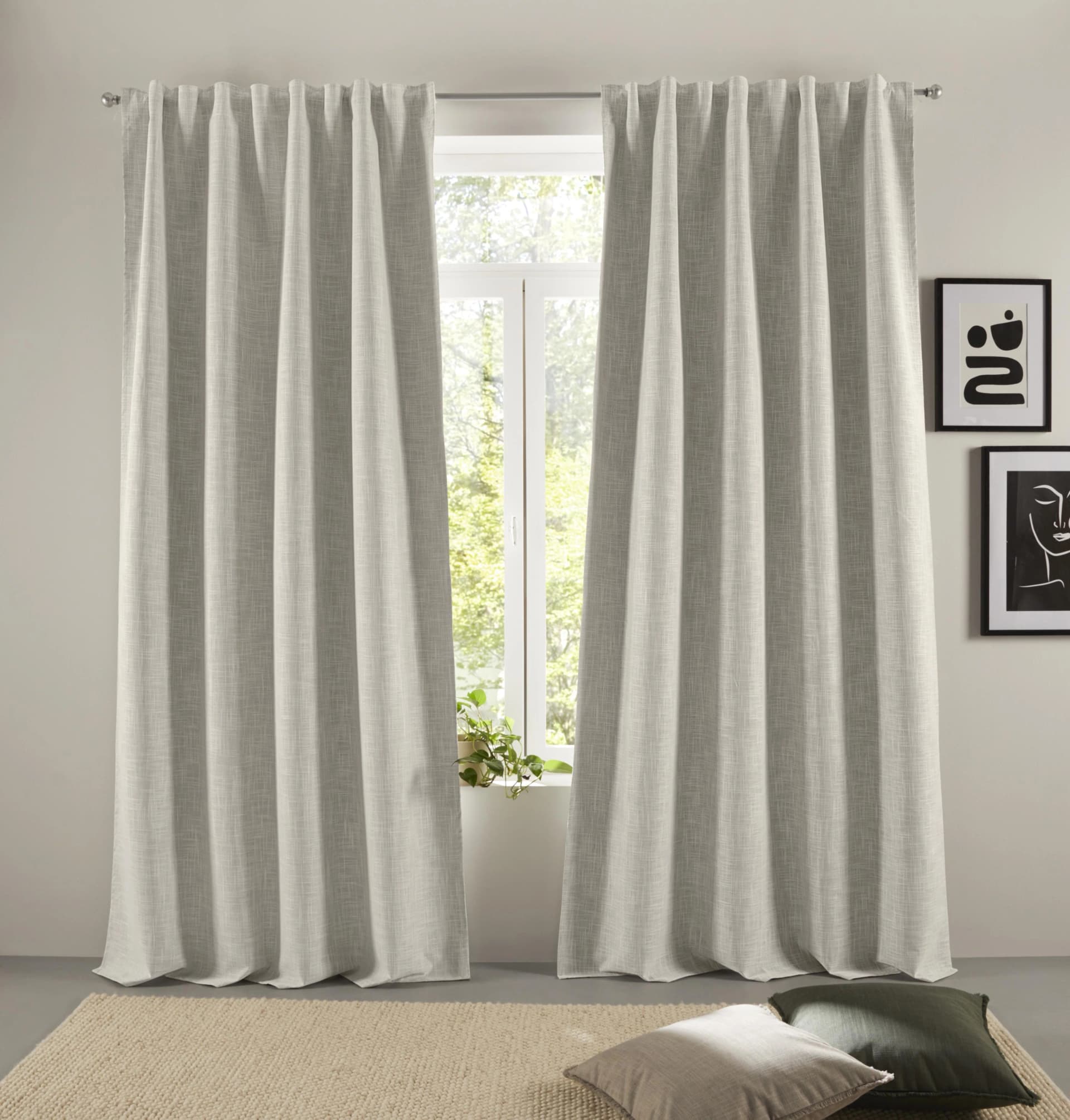 Verdunkelungsvorhang "Marusha" Gr. 3, beige, Leinenoptik, LeGer Home by Lena Gercke