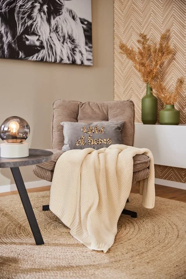 Wohndecke Phelon OTTO Home Baumwolle 130x170 cm Creme Strickmuster