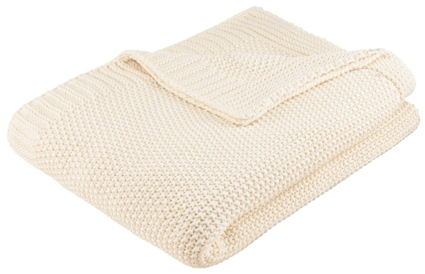 Wohndecke Phelon OTTO Home Baumwolle 130x170 cm Creme Strickmuster - Bild 2