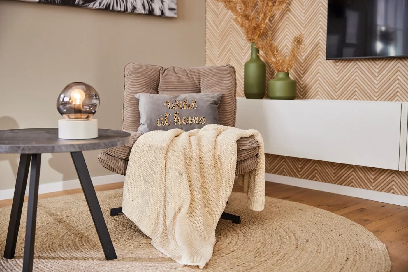 Wohndecke Phelon OTTO Home Baumwolle 130x170 cm Creme Strickmuster - Bild 5