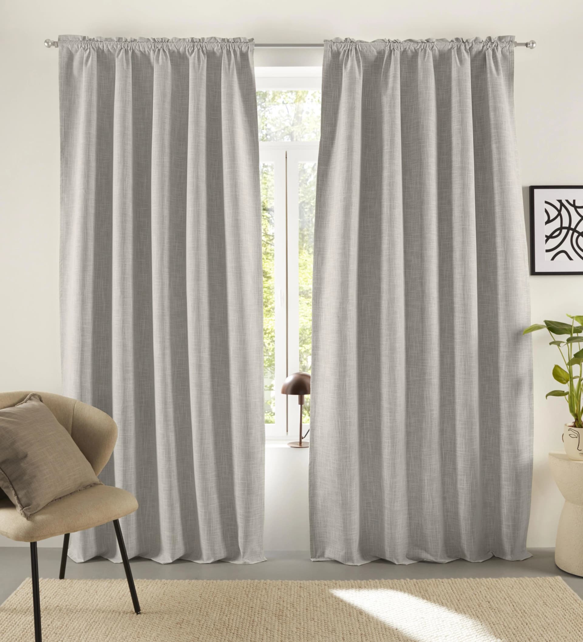 Verdunkelungsvorhang "Marusha" Beige Leinenoptik LeGer Home by Lena Gercke