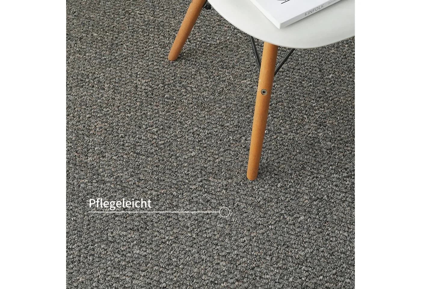s.Oliver Teppich Lenni Dunkelgrau Uni-Design Kurzflor - Bild 5