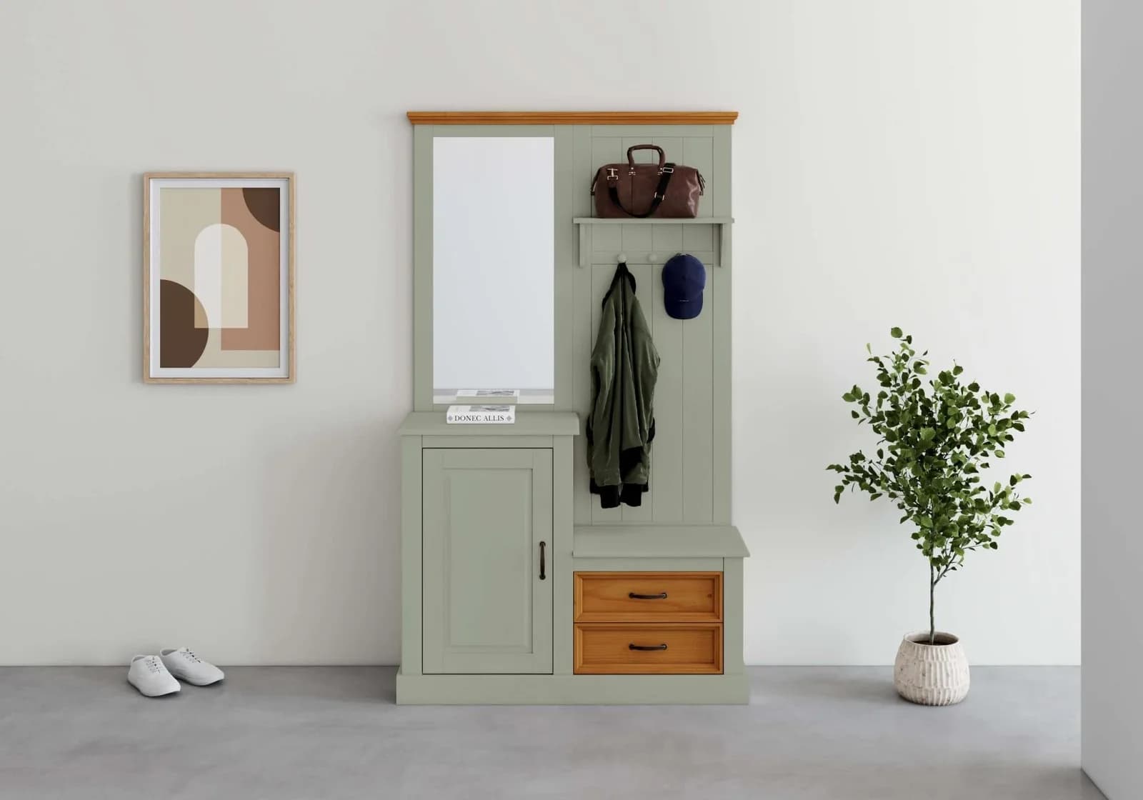 OTTO HOME Selma Kompaktgarderobe mit Spiegel und Schubladen