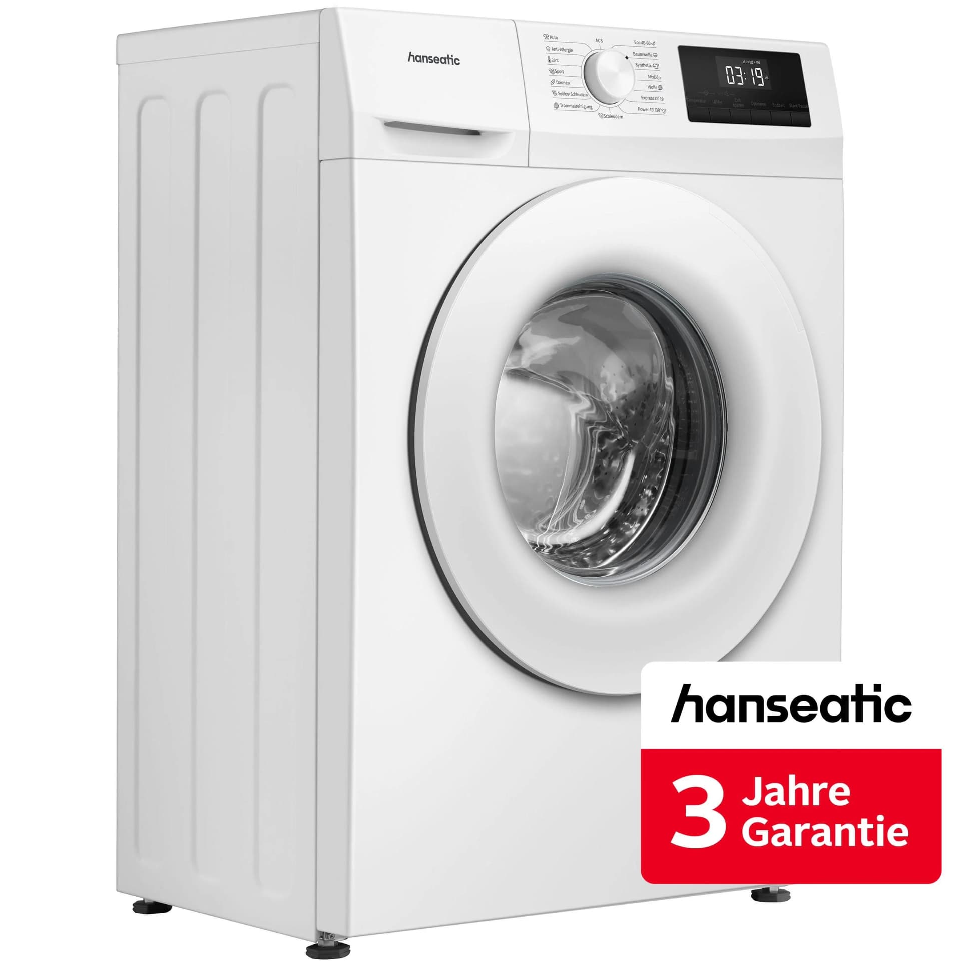 HANSEATIC Waschmaschine WME7A4 Frontlader 7kg Weiß Energieeffizienz A