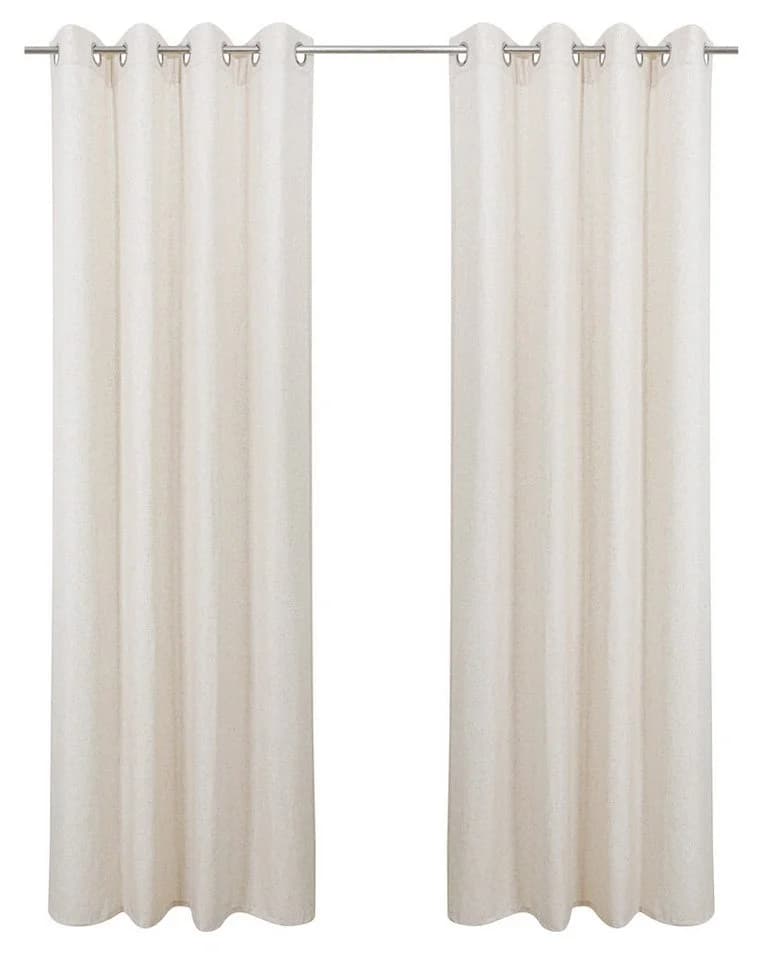 Klassische Gardinen in Beige und Sand, Halbtransparent, Leinenlook