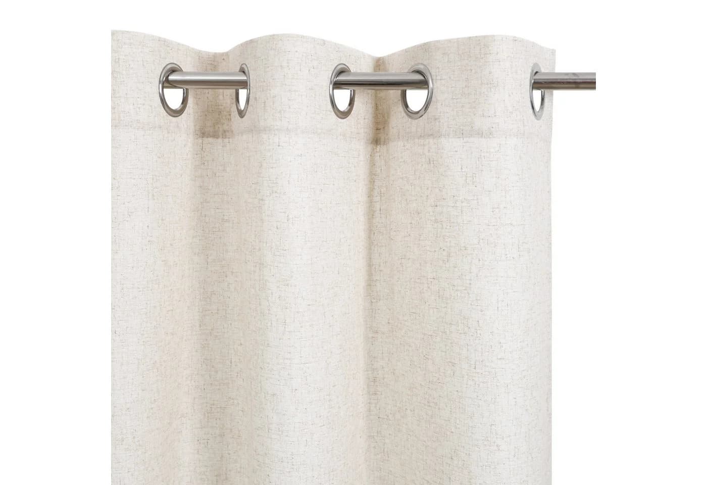 Klassische Gardinen in Beige und Sand, Halbtransparent, Leinenlook - Bild 3