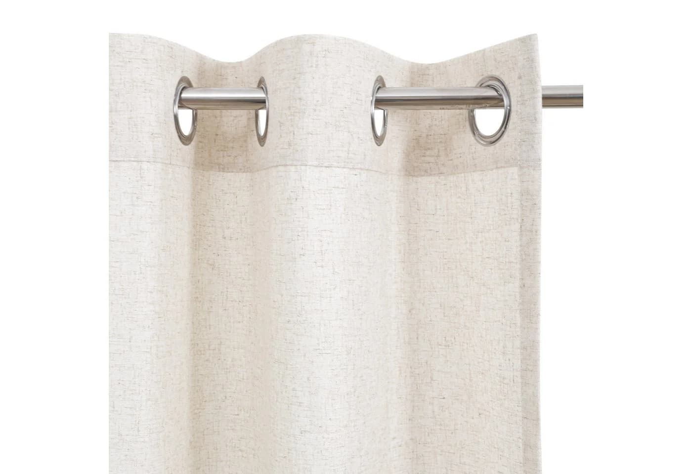 Klassische Gardinen in Beige und Sand, Halbtransparent, Leinenlook - Bild 4