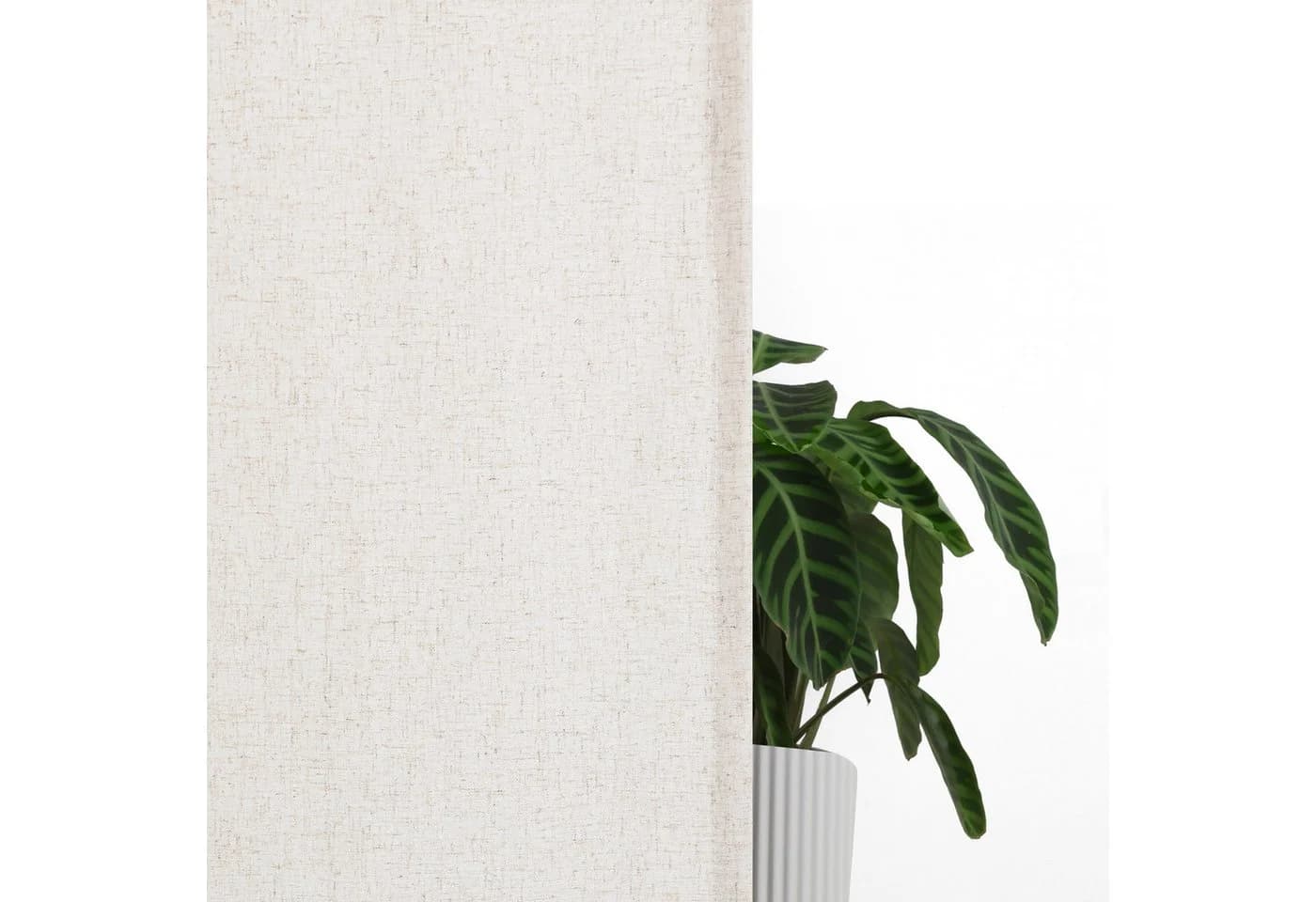 Klassische Gardinen in Beige und Sand, Halbtransparent, Leinenlook - Bild 5