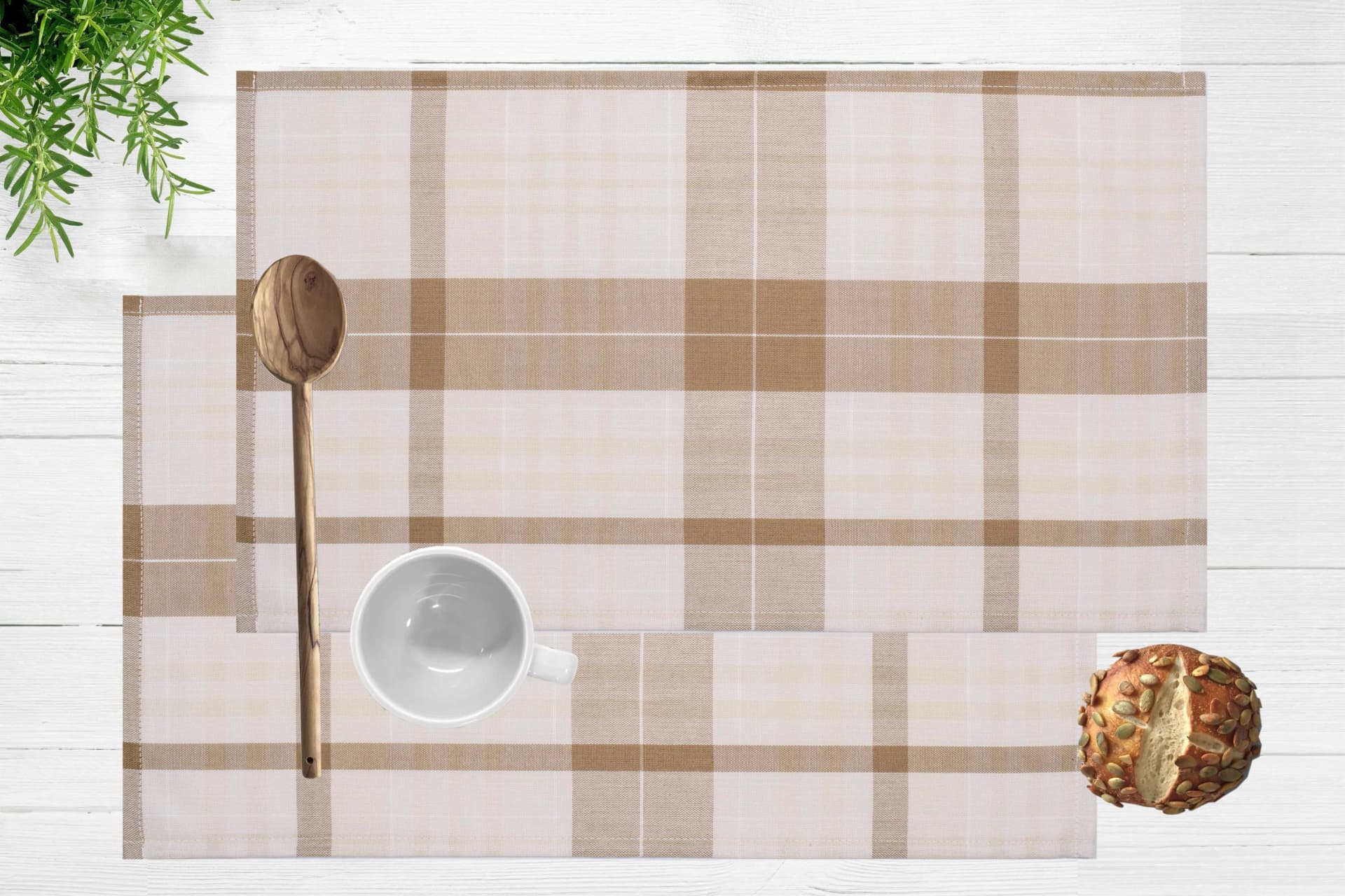 Platzset MY HOME Candise Beige Karomuster 45x30cm - Bild 3