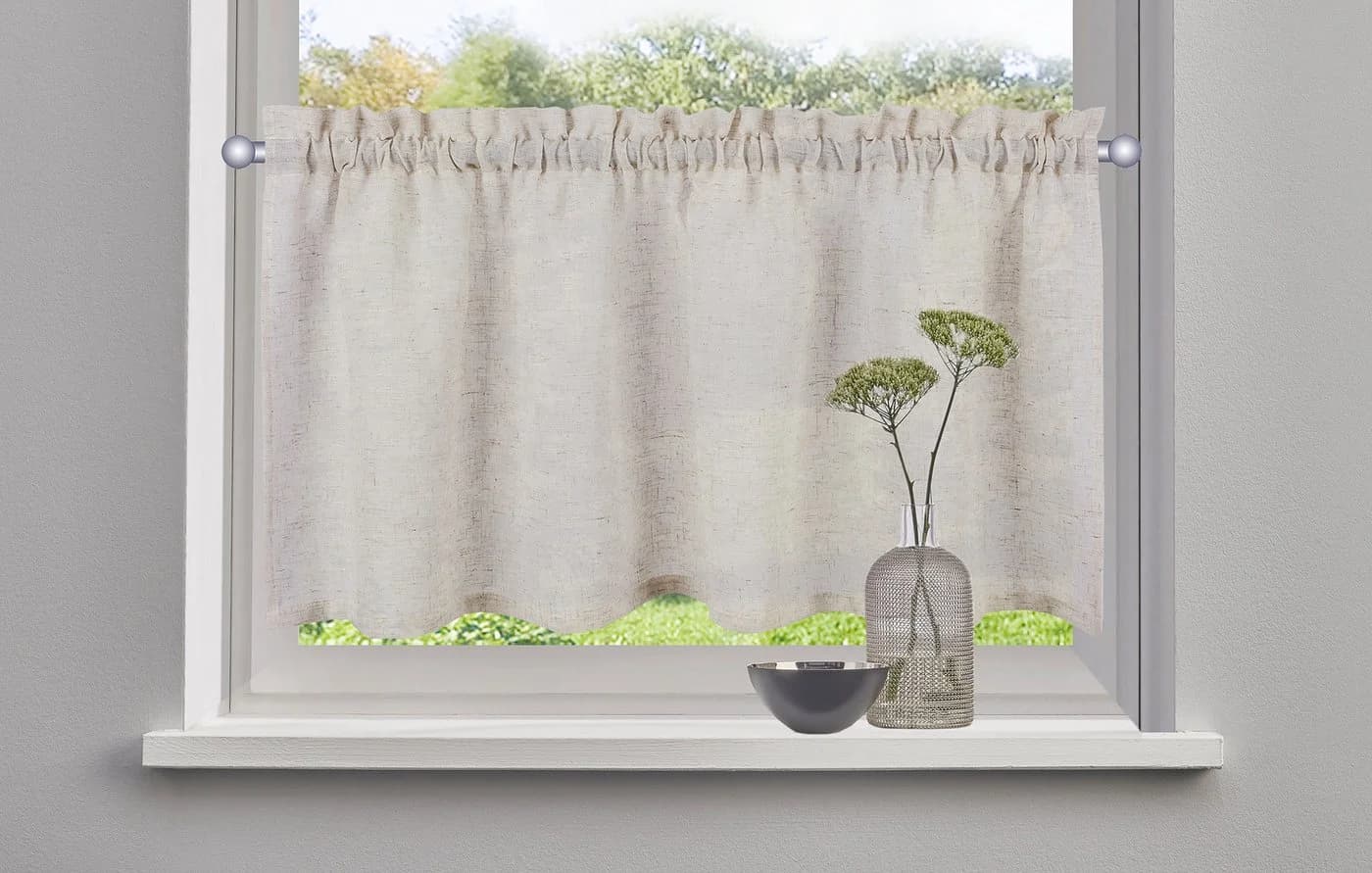 OTTO home Scheibengardine Louvelle Beige Stangendurchzug Leinenoptik - Bild 2