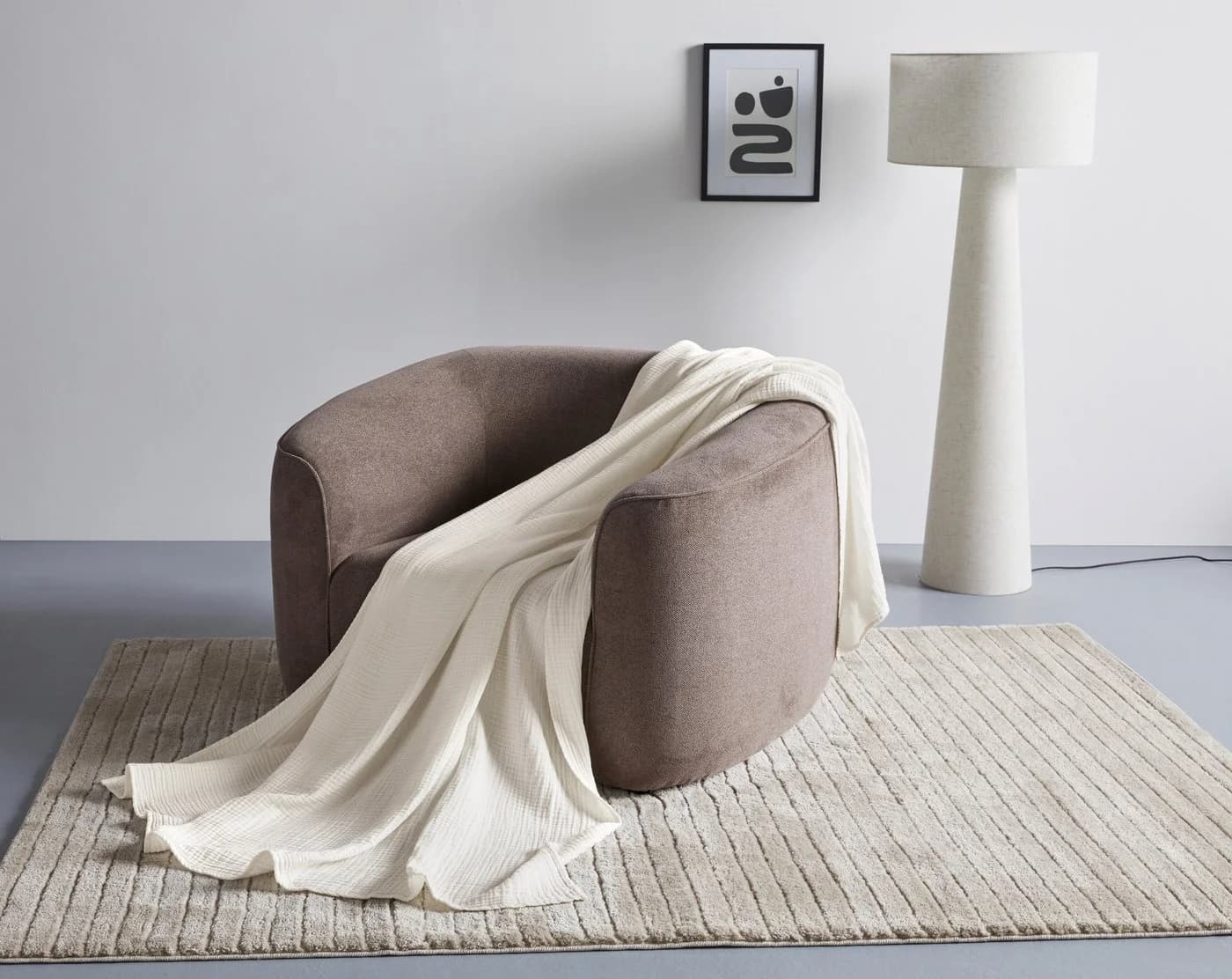 LeGer Home by Lena Gercke Wohndecke HEVIN Baumwolle Crinkle-Effekt Creme