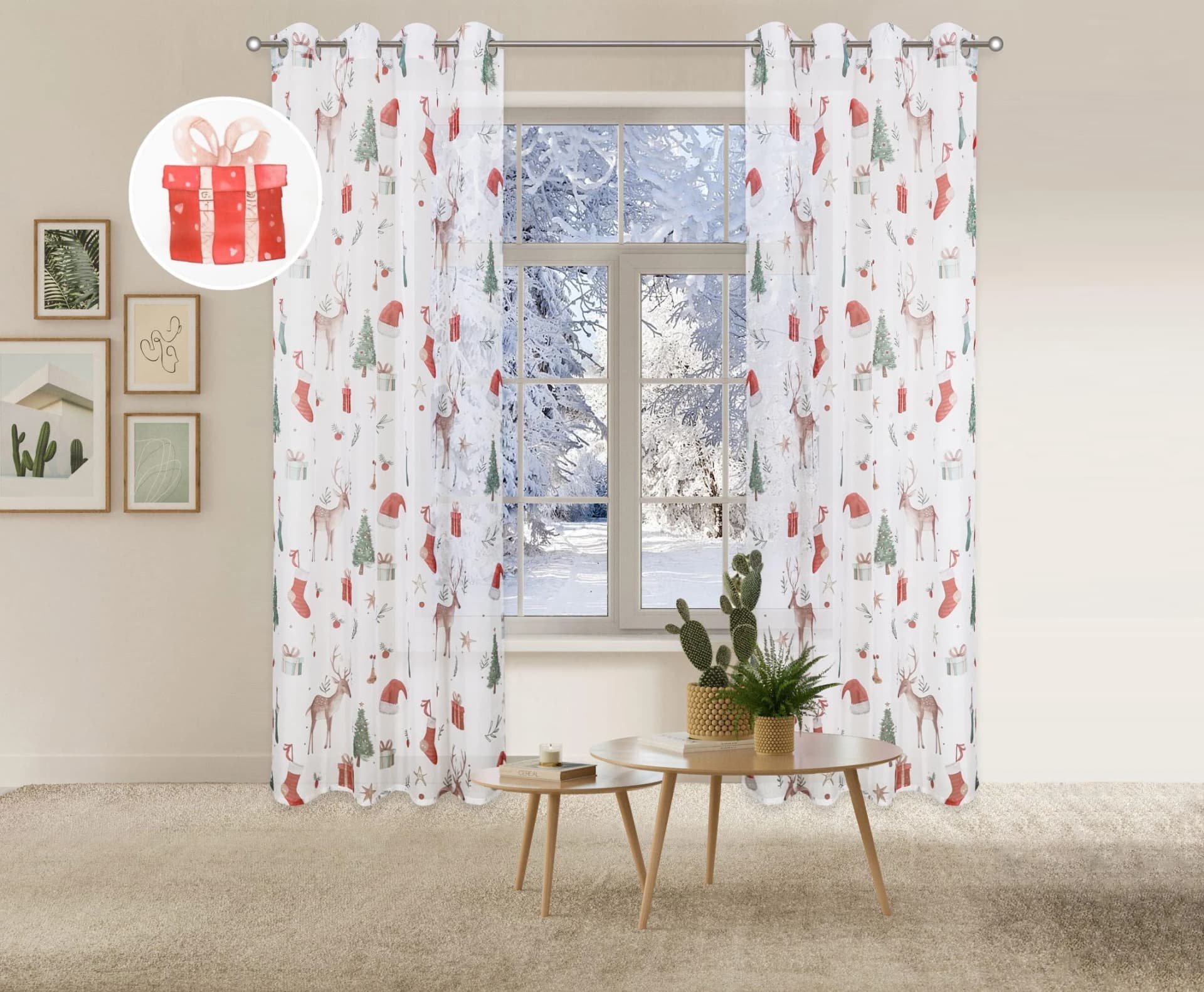 Gardine MY HOME Olwyn Multi Bedruckt Polyester