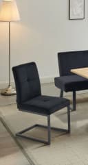Home Affaire Esszimmerstuhl Geranie Freischwinger, Schwingstuhl, Schwarz, Polyester Bild 1