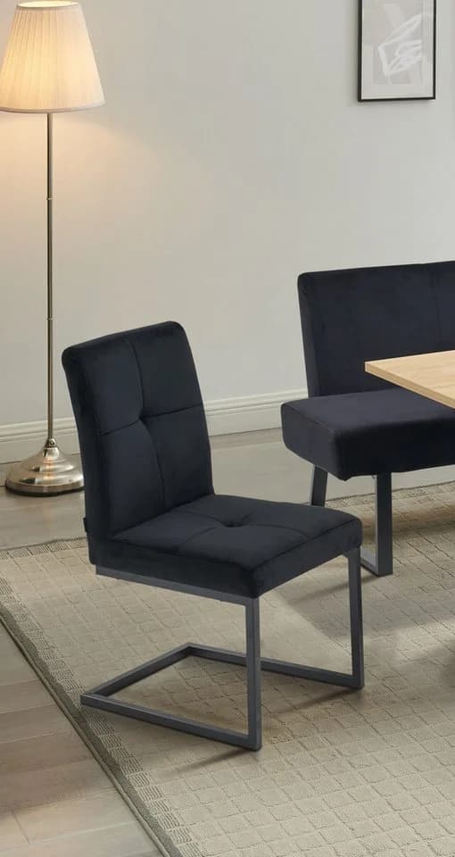 Home Affaire Esszimmerstuhl Geranie Freischwinger, Schwingstuhl, Schwarz, Polyester